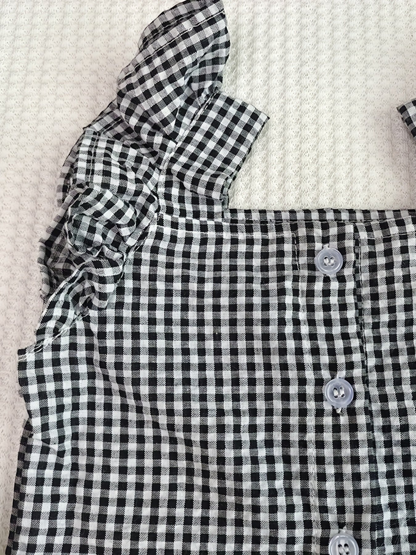 Plaid Ruffle Trim Top With Shorts Set for Baby Girls