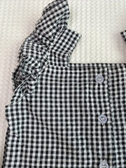 Plaid Ruffle Trim Top With Shorts Set for Baby Girls