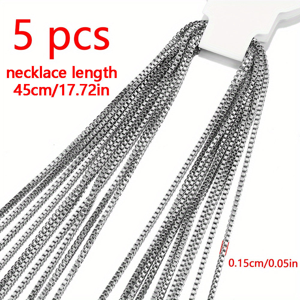 5pcs Stainless Steel Chain DIY Bracelet Necklace Anklet Jewelry