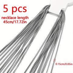 5pcs Stainless Steel Chain DIY Bracelet Necklace Anklet Jewelry