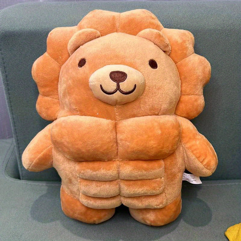11in Big Muscle Teddy Bear Plush Toy Lion Animal Doll