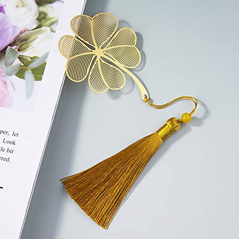 Golden Hollow Bookmark With Tassel for Book Readers Writers Adults
