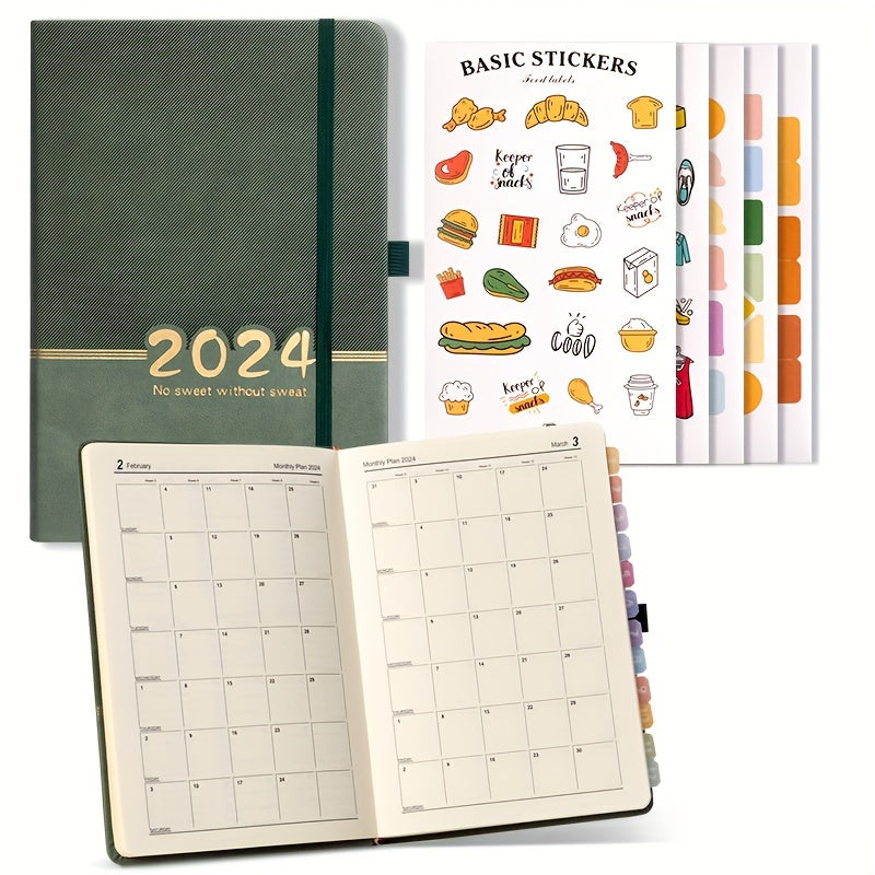 1pc Annual Planner w/ 5 DIY Stickers, Customizable Schedule Book