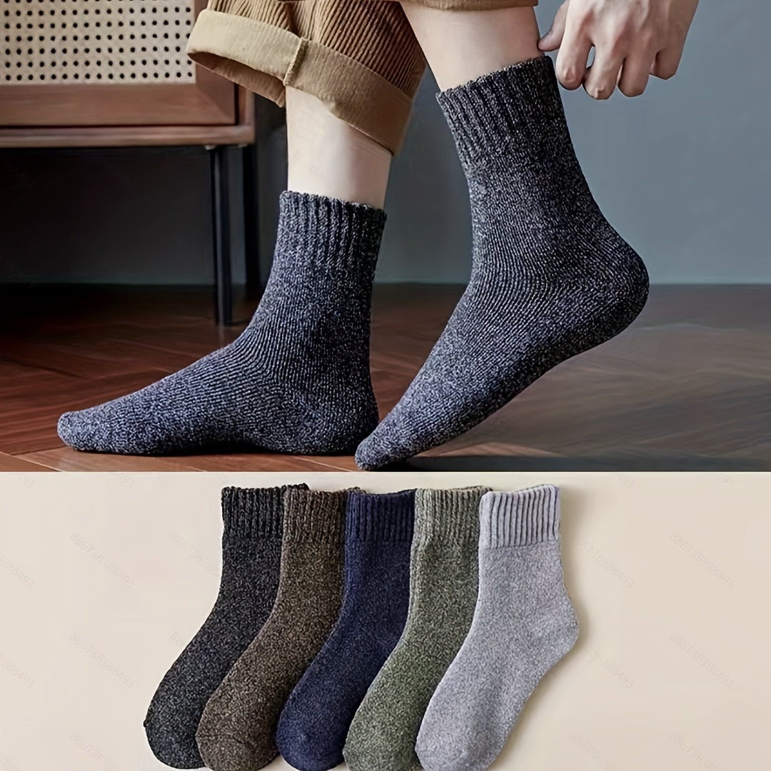 5 Pairs Men's Warm Wool Thicken Cotton Socks