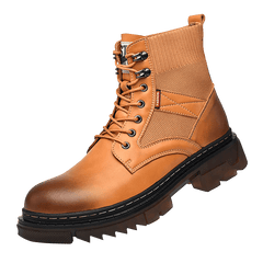 Men's Preppy Style Lace-Up Boots Service Boots Casual Walking Shoes