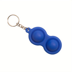 Silicone Keychain Hand Squeeze Pinch Lock Grip Sensory Double Circle Toy