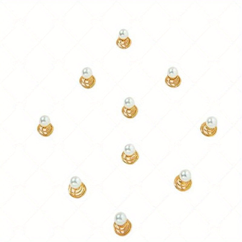 6pcs Spiral Hair Ring with Star Decor and Faux Pearl - for Braids and Ponytail