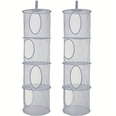 Foldable Stuffed Animal Net Hammock Organizer 4 Compartments Mesh Toy Storage