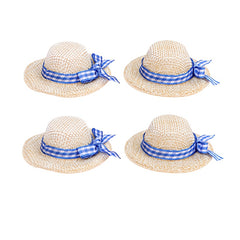 4pcs Straw Hats Set DIY Craft Doll Accessories Party Decorations