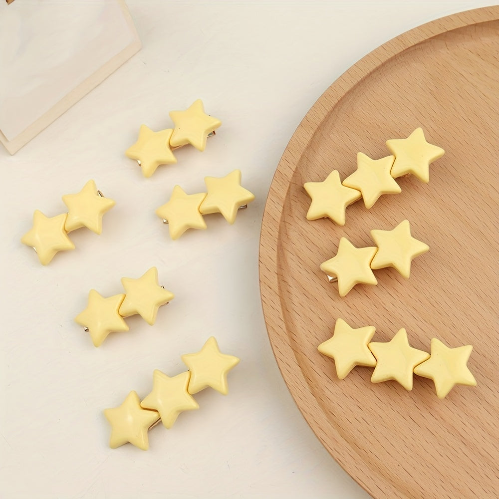 Cheese Pentagram Shape Hair Clip Yellow Star Hair Clip