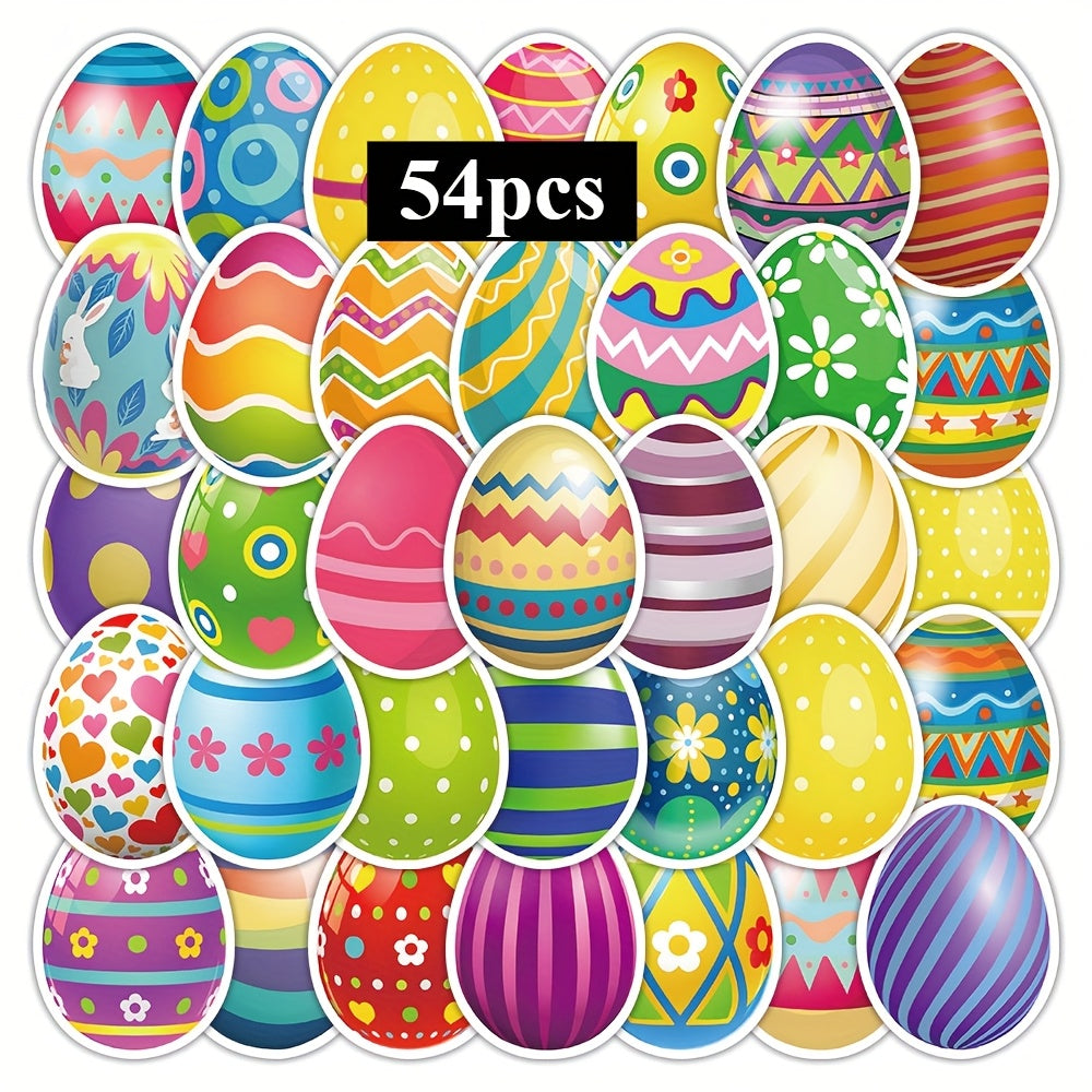 54pcs Easter Vinyl Stickers Reusable Waterproof Decals for Party Decor