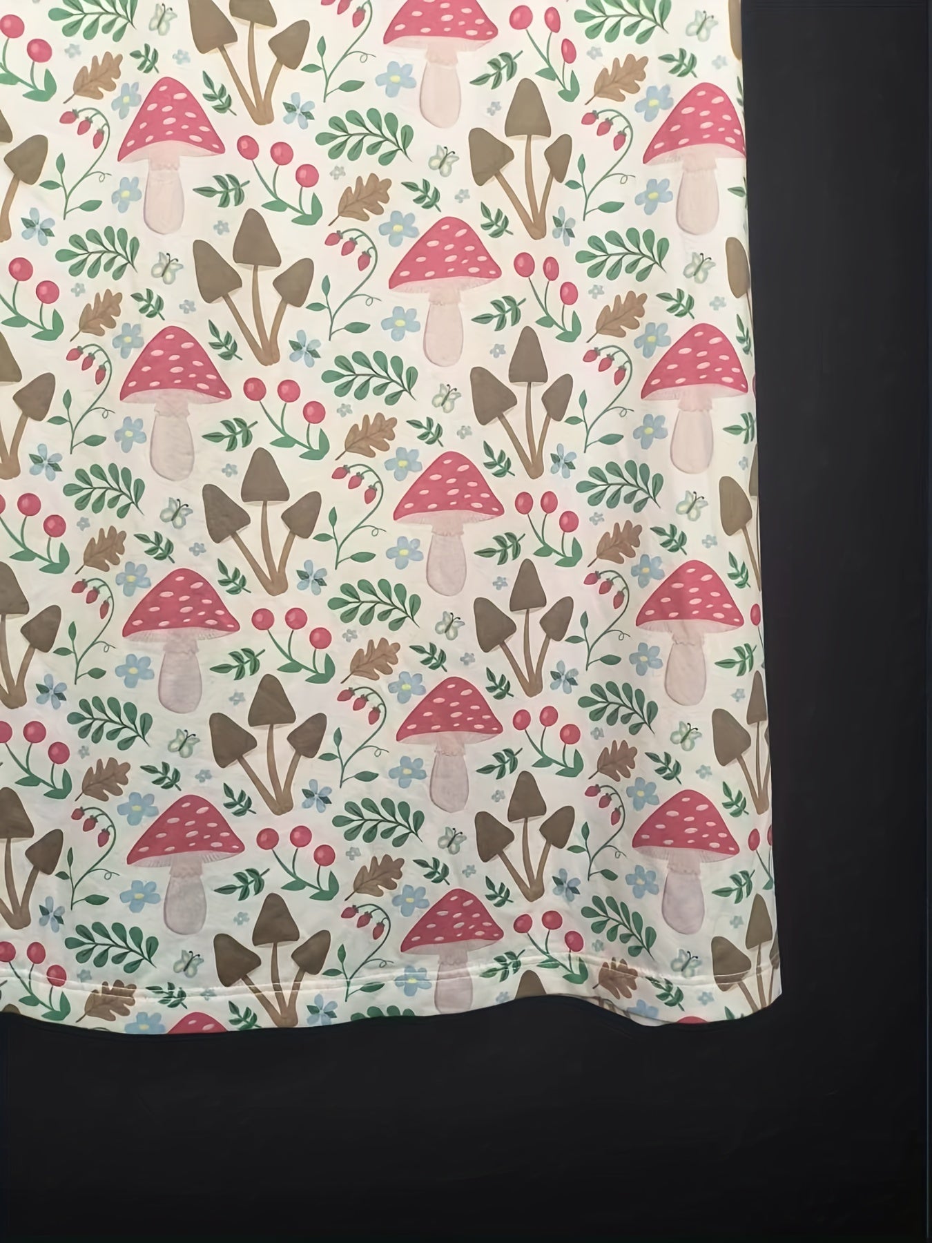  Mushroom & Leaf Print V Neck Cami Nightdress