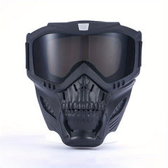 Detachable Skull Goggle Mask Protective Glasses Adjustable Face Shield