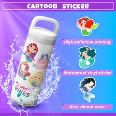 100pcs Mermaid Stickers For Laptop Cups Water Bottles Skateboard Luggage