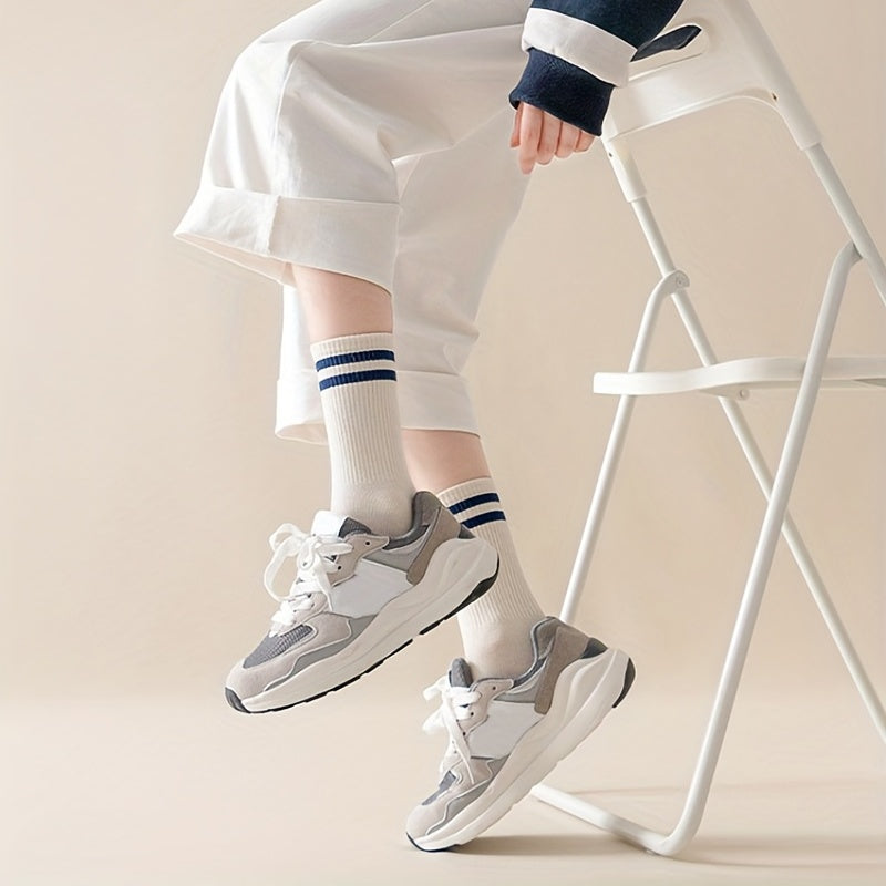Women's Striped Sports Short Socks Breathable & Comfy Stockings