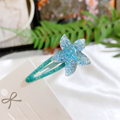 Transp Mermaid Hair Clip Star Shell Side Clip