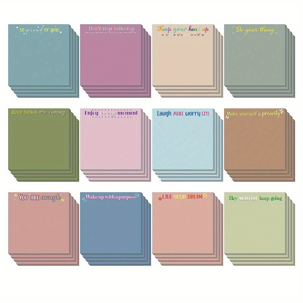 Motivational Stickers & Notebook Gift Set - 12 Pieces of Stickers & 50 Pages