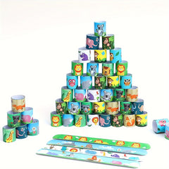 24 Pack Jungle Safari Party Favors Snap Bands Animal Print Theme