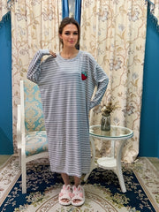 Strawberry Print Long Sleeve Lounge Dress
