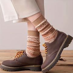 6 Pairs Cotton Retro Casual High Mid calf Socks For Men And Women