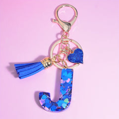 Initial Letter Keychain Sequins Key Chain Purse Bag Backpack Car Key Charm