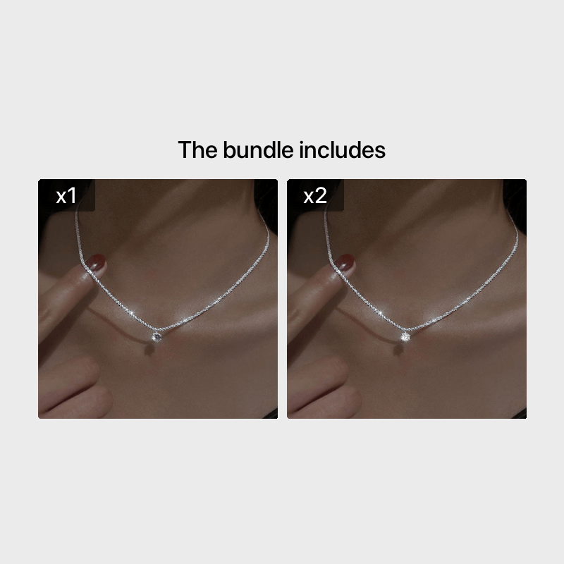 Zircon Necklace With Tiny Pendant Copper Neck Chain Jewelry