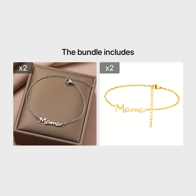 Stainless Steel Mama Heart Bracelet - True Love Gift