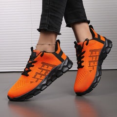 Breathable Flying Woven Running Shoes Lightweight Shock Absorption Sneakers