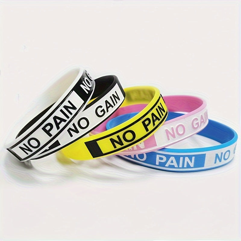 1pc No Pain No Gain Wristbands Motivational Silicone Bracelets
