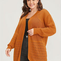  Hollow Out Long Sleeve Knitted Cardigan