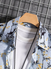 Bamboo Pattern Short Sleeve Hawaiian Shirt for Vacation