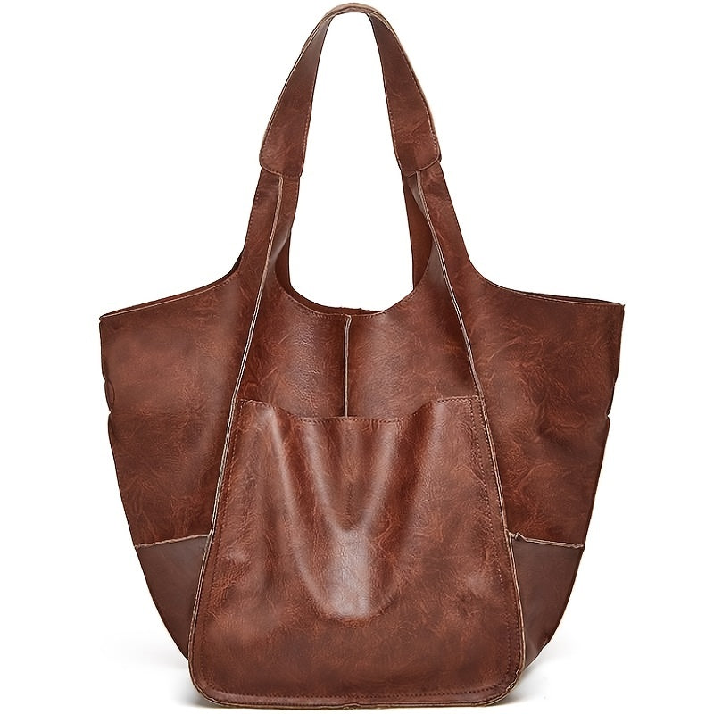 Classic Faux Leather Tote Bag for Women