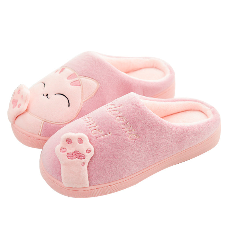 Cartoon Cat Memory Foam Slippers, Cozy Unisex Indoor House Shoes