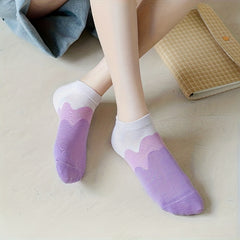 Colorblock Ankle Socks Soft Lightweight Low Cut Women's Stockings
