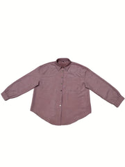  Solid Button Up Long Sleeve Blouse