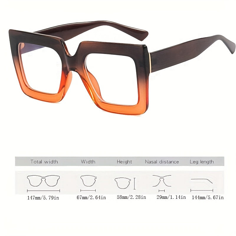 Y2K Square Clear Lens Glasses Jelly Block Spectacles Frame