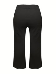  Solid Long Sleeve Hooded Tunic Top & Pants Set