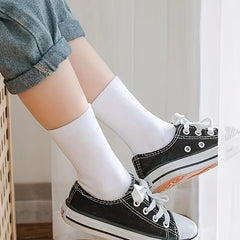 10 Pairs Women's Comfy Breathable Solid All Match Socks Stockings