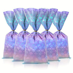 25 50pcs Mermaid Tail Treat Bags for Birthday Parties