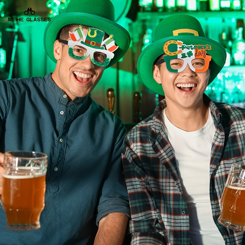 St Patrick's Party Decoration Glasses Clover Elf Green Dwarf Party Photo Props