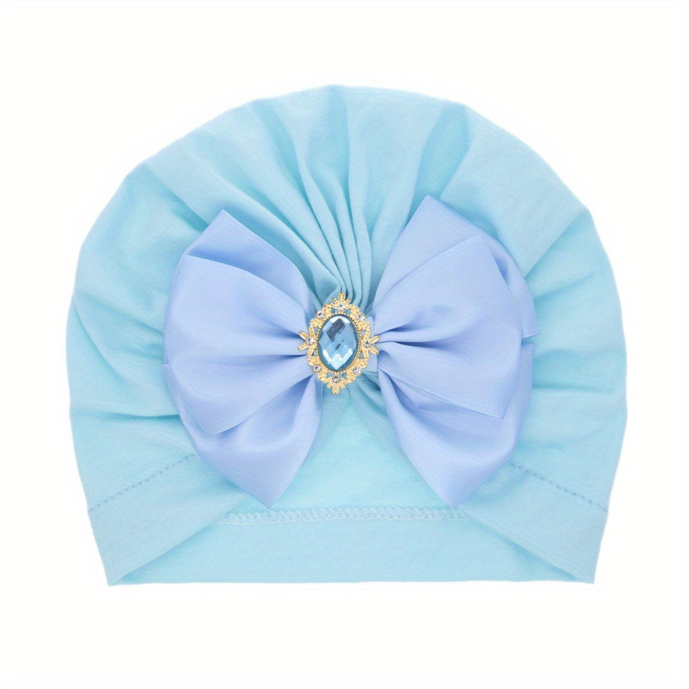 Baby Girls Bowknot Turban Beanie Cap Headwear Accessories
