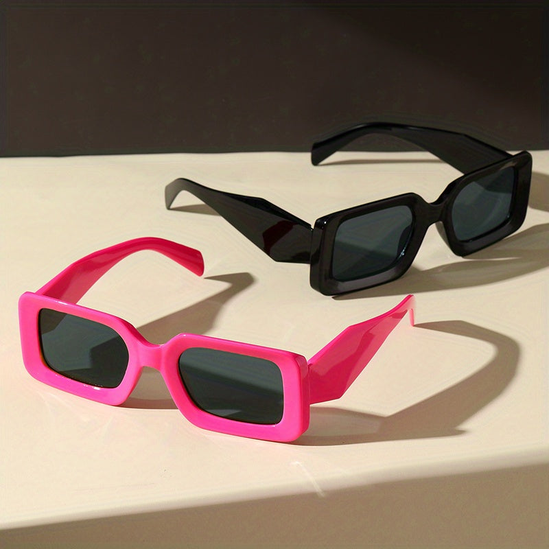 Rectangle Frame Sunglasses Y2K Minimalist Glasses UV400