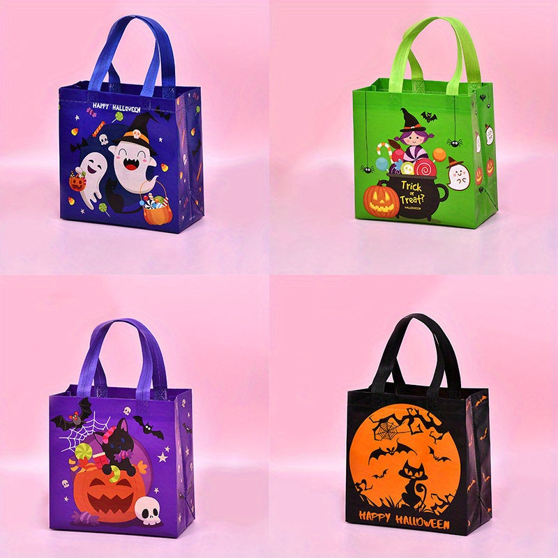 Non Woven Halloween Treat Bags with Handles Jack O' Lantern Design
