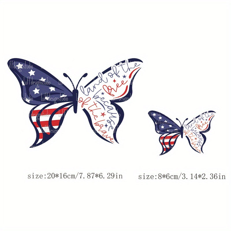 National Flag Butterfly Iron On Patches For Clothing Pillow Bag