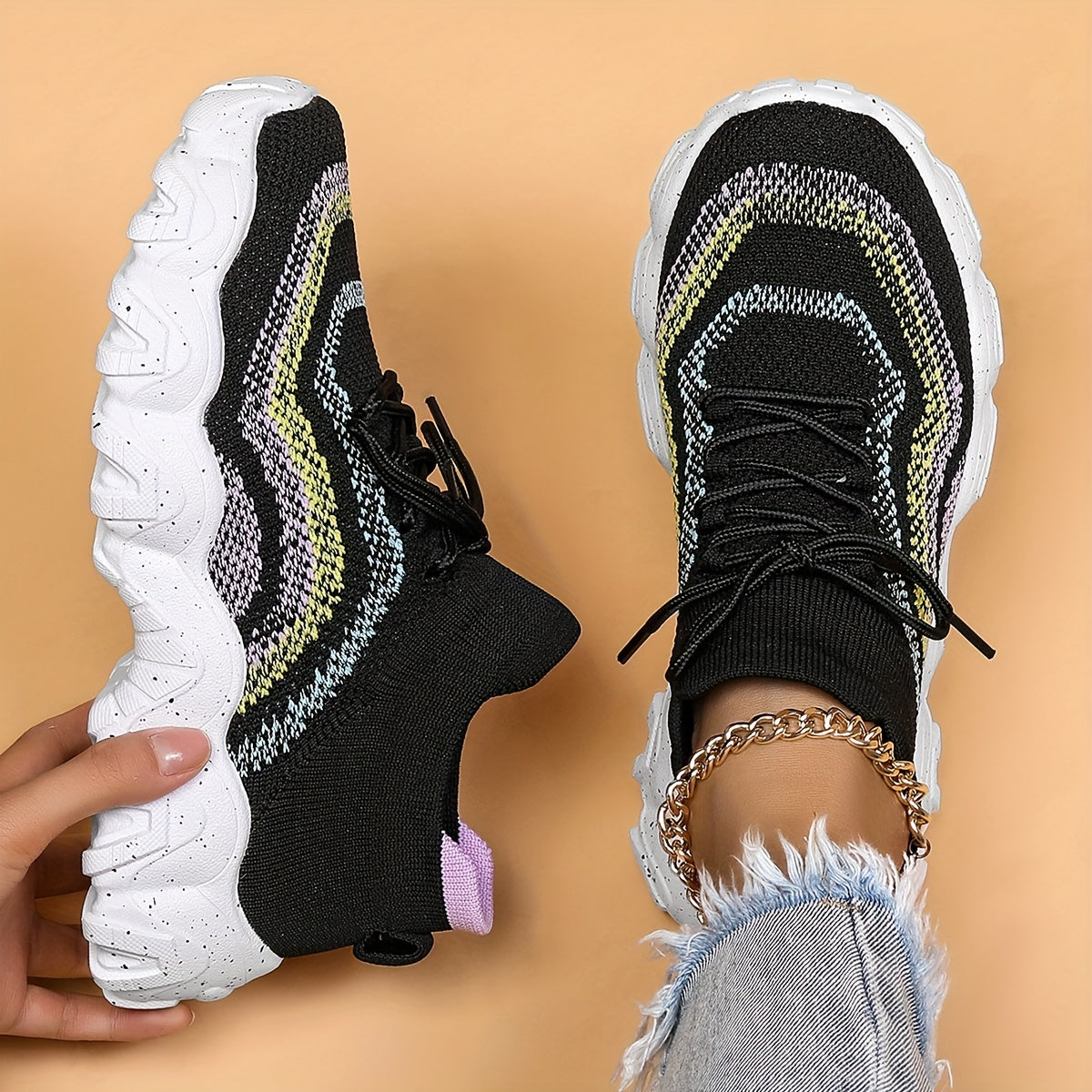 Breathable Shockproof Sports Shoes Lightweight Non-slip Travel Shoes Women's