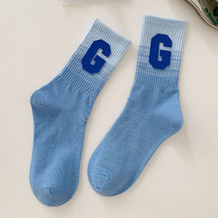 Gradient Ribbed Mid Tube Socks Women's Stockings