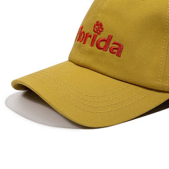 Florida Embroidery Baseball Cap Cotton Sun Hat Women Sports Hat