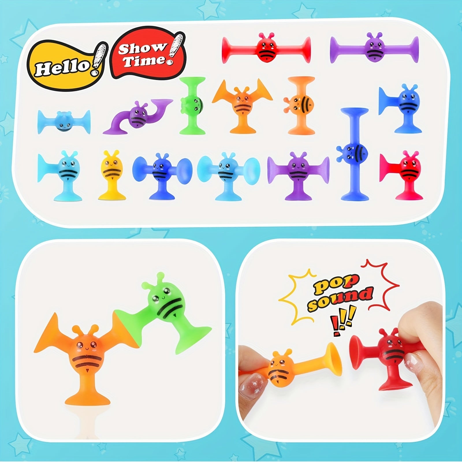 40pcs Suction Toys Kids Bath Toys Silicone Sucker Toys For Kids Sensory Toys