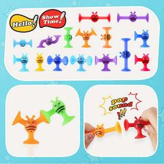 40pcs Suction Toys Kids Bath Toys Silicone Sucker Toys For Kids Sensory Toys