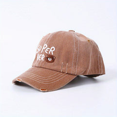Kids Alphabet Bear Embroidered Baseball Cap for Outdoor Activities